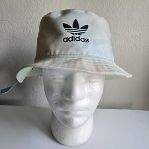 Adidas Originals Spray Print Bucket Hat Light Blue Bliss Orange New‎